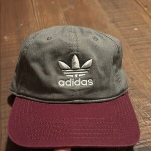 Adidas Two-Tone Gray and Burgundy Cap